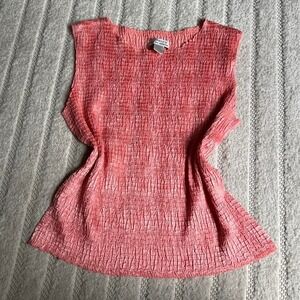 VTG y2k Pink Dressy Tank Sleeveless Textured Silky Shiny size Medium Glam Punk